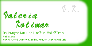 valeria kolimar business card